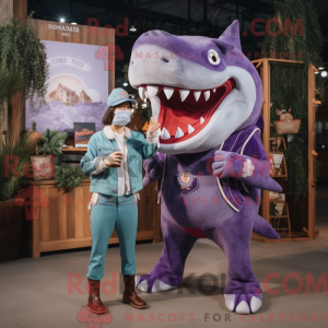 Lilla Megalodon maskot...