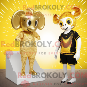 Gold Ram maskot kostume...