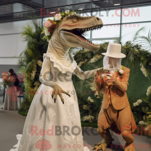 Brown Allosaurus mascot...