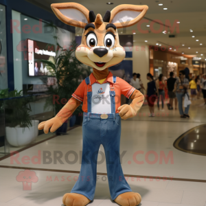 nan Gazelle mascot costume character dressed with a Boyfriend Jeans and Earrings