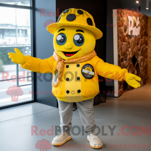 Yellow Pizza mascot costume...