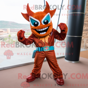 Fantasia de mascote Rust Devil com calça flare e gravatas - Mascotes do diabo - REBROKO_327552 - RedBrokoly.com