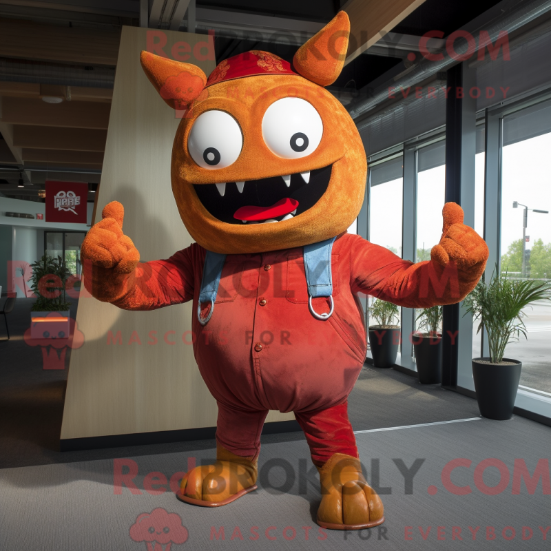 Fantasia de mascote Rust Devil com calça flare e gravatas - Mascotes do diabo - REBROKO_327554 - RedBrokoly.com