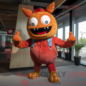 Fantasia de mascote Rust Devil com calça flare e gravatas - Mascotes do diabo - REBROKO_327554 - RedBrokoly.com