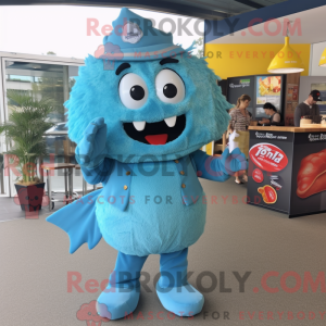 Personaggio mascotte ciano...