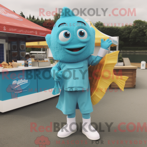 Postava maskota Cyan Fish...