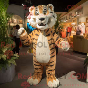 Beige Tiger mascot costume...