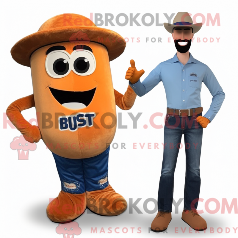 Fantasia de mascote de Rust Bagels com jeans bootcut e gravatas - Mascotes bagels - REBROKO_327604 - RedBrokoly.com