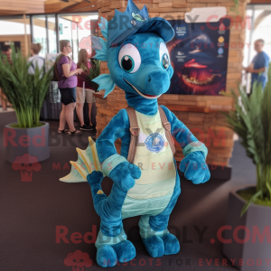 Teal Seahorse mascot...