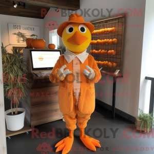 Orange høns maskot kostume...