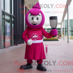 Magenta timeglas maskot...