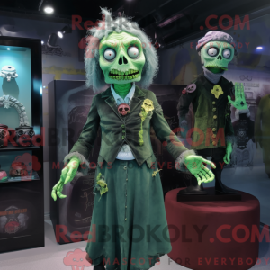 Green Undead mascot costume...