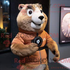 Brown Marmot mascot costume...