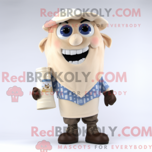 Beige fles melk...