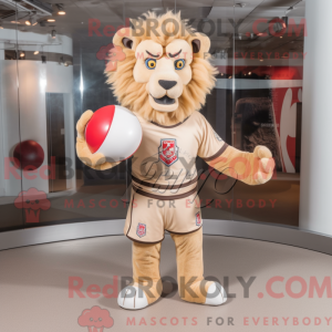 Beige Tamer Lion maskot...