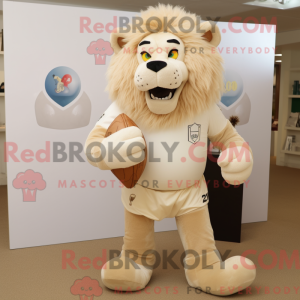 Beige Tamer Lion maskot...