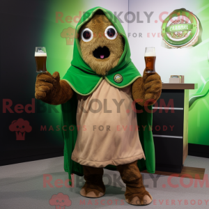 Brun grøn øl maskot kostume...