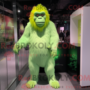 Limegrøn orangutang maskot...