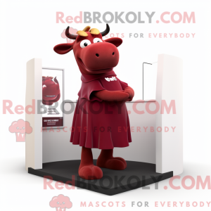 Maroon Cow-mascottekostuum...
