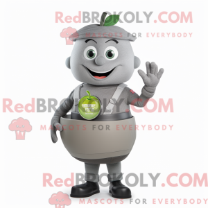Grå æble maskot kostume...