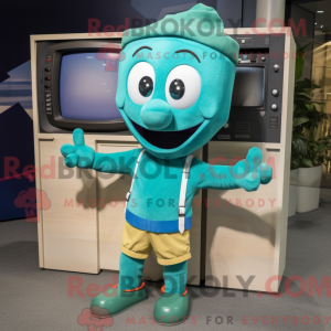 Turkis TV-maskotdraktfigur...