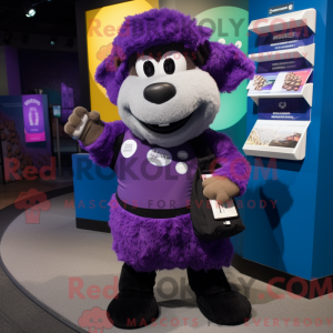 Purple Suffolk Sheep mascot...