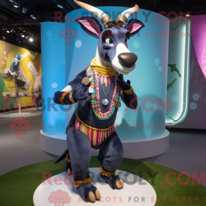 Navy Okapi maskot kostume...