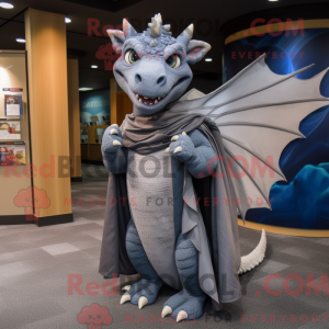 Gray Dragon maskot kostume...