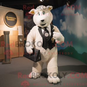 White Suffolk Sheep mascot...