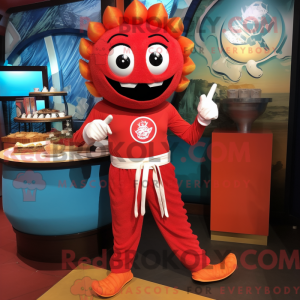 Red Pad Thai mascot costume...