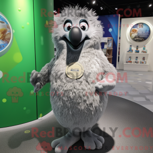 Sølv Kiwi maskot kostume...