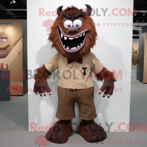 Brun Demon maskot drakt...