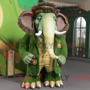 Grøn Mammoth maskot kostume...