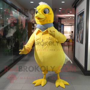 Yellow Pigeon maskot drakt...