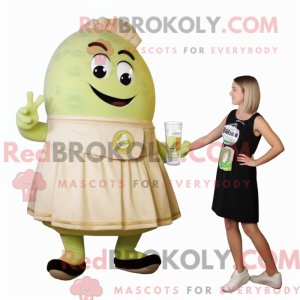 Beige agurk maskot kostume...