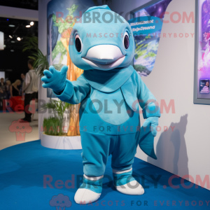 Delfinmaskotdraktfigur...