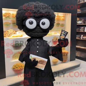 Sort Falafel maskot kostume...