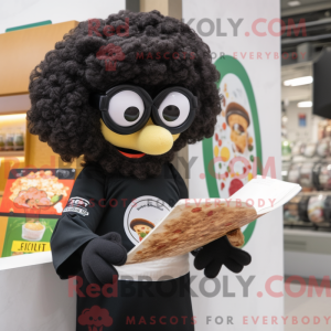 Sort Falafel maskot kostume...