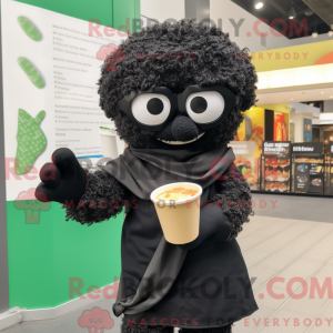 Sort Falafel maskot kostume...