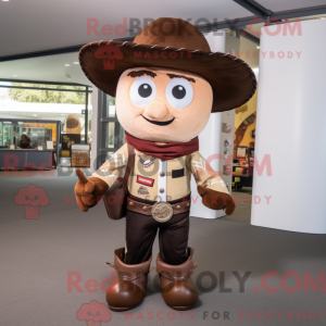 Brun Cowboy maskot kostume...