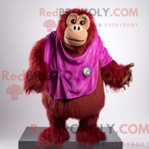 Magenta orangutang maskot...