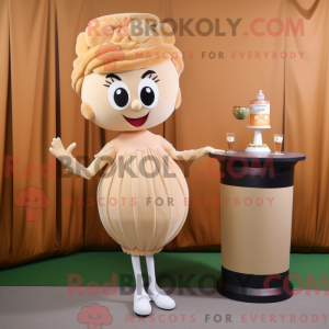 Tan Baseball Ball mascot...
