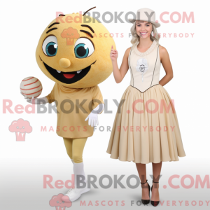 Tan Baseball Ball maskot...
