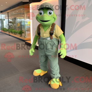 Lime grønn skilpadde maskot...
