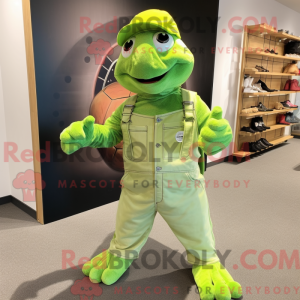 Lime grønn skilpadde maskot...