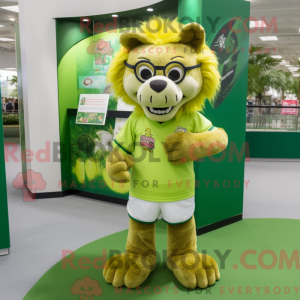 Lime Green Lion maskot...