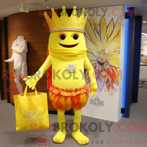 Gul konge maskot kostyme...