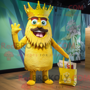 Gul konge maskot kostume...