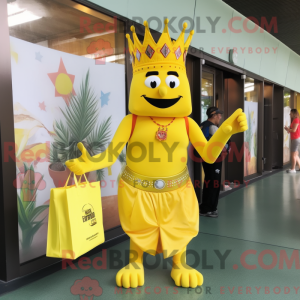 Gul konge maskot kostume...