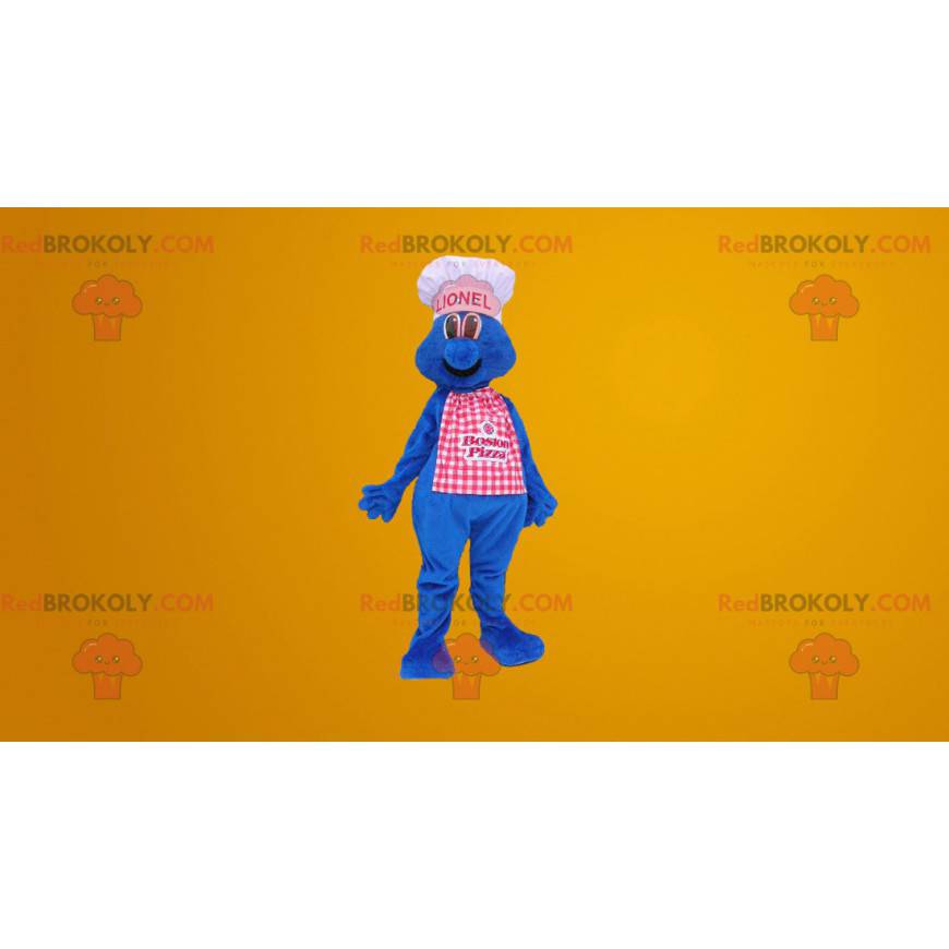 Mascotte de bonhomme bleu chef cuisinier - Redbrokoly.com